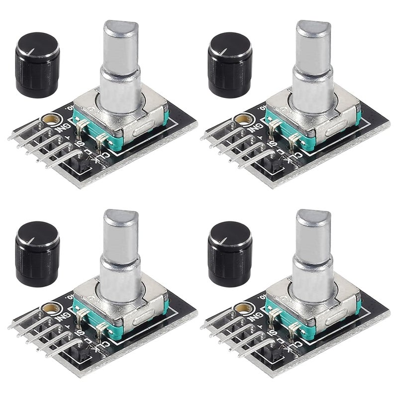 XIITIA 4pcs KY-040 Rotary Encoder Module 360 Degree Switch Encoders with Knobs Cap Brick Sensor Modules - Image 1